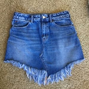 Women’s Free People Frayed Denim Skirt